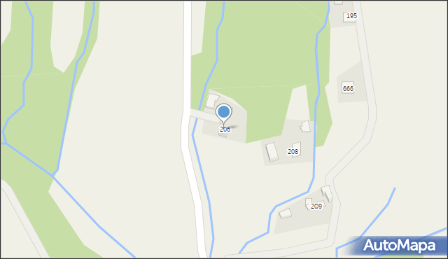 Stryszów, Stryszów, 206, mapa Stryszów