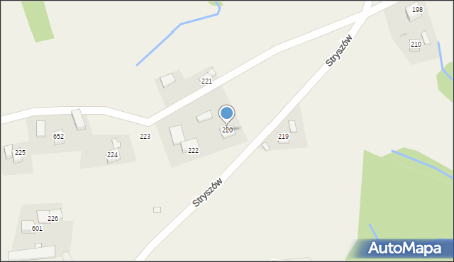 Stryszów, Stryszów, 220, mapa Stryszów