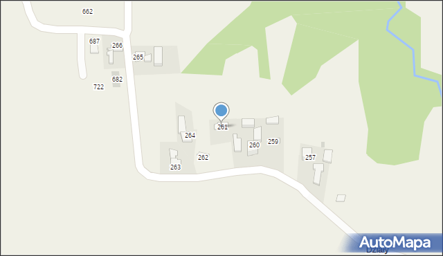 Stryszów, Stryszów, 261, mapa Stryszów