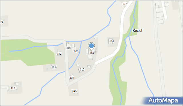 Stryszów, Stryszów, 314, mapa Stryszów