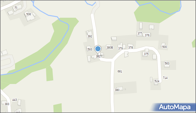 Stryszów, Stryszów, 381, mapa Stryszów