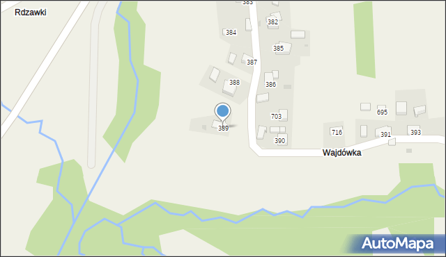 Stryszów, Stryszów, 389, mapa Stryszów