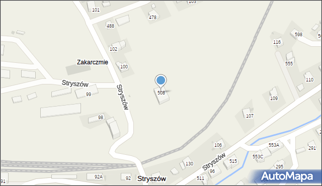 Stryszów, Stryszów, 508, mapa Stryszów