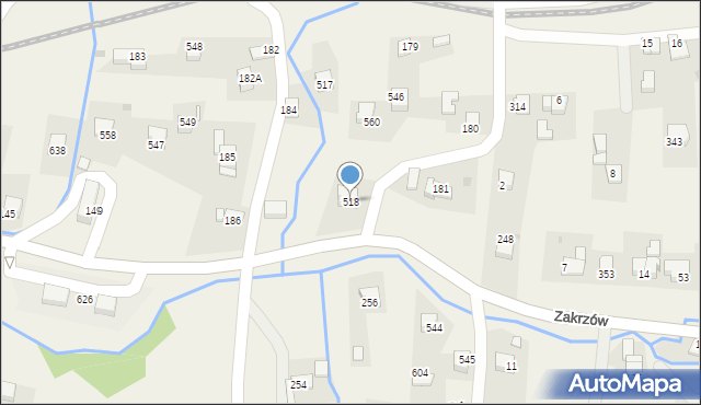 Stryszów, Stryszów, 518, mapa Stryszów