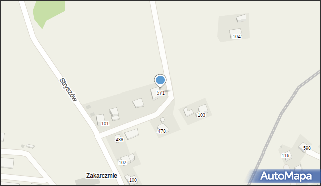 Stryszów, Stryszów, 571, mapa Stryszów