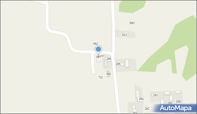 Stryszów, Stryszów, 687, mapa Stryszów