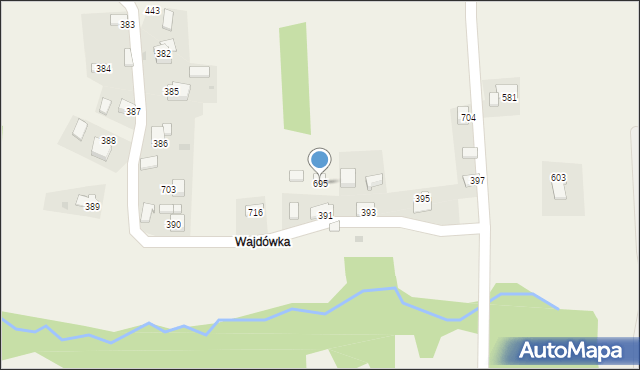 Stryszów, Stryszów, 695, mapa Stryszów