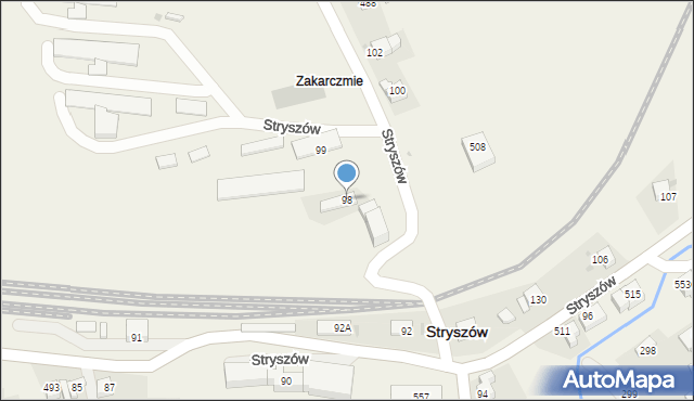 Stryszów, Stryszów, 98, mapa Stryszów