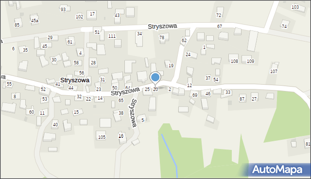 Stryszowa, Stryszowa, 20, mapa Stryszowa