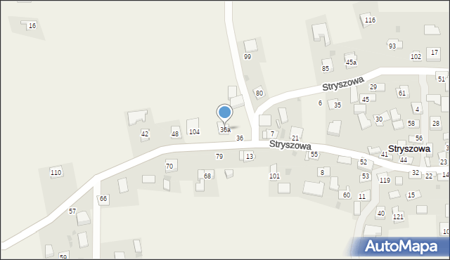 Stryszowa, Stryszowa, 36a, mapa Stryszowa