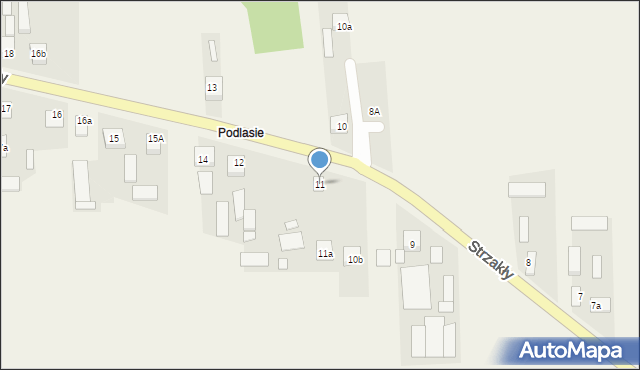 Strzakły, Strzakły, 11, mapa Strzakły