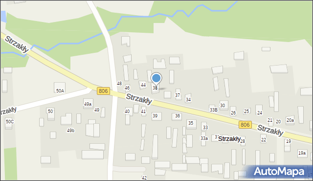 Strzakły, Strzakły, 38A, mapa Strzakły