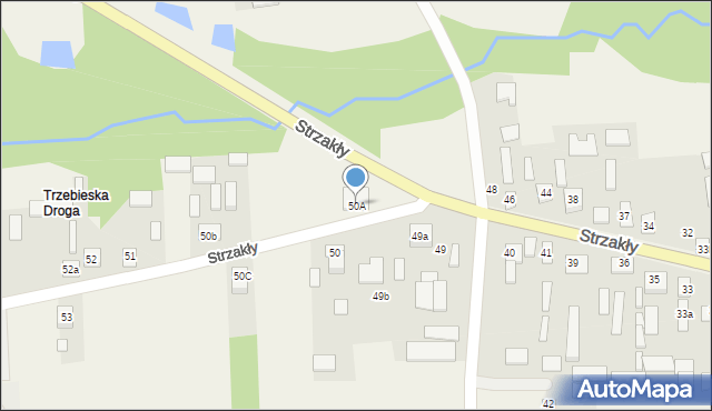 Strzakły, Strzakły, 50A, mapa Strzakły