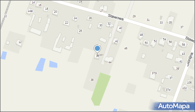 Strzała, Stawowa, 36, mapa Strzała