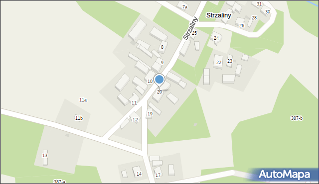 Strzaliny, Strzaliny, 20, mapa Strzaliny