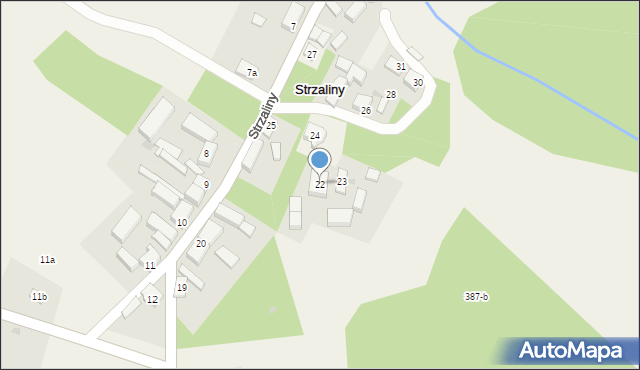 Strzaliny, Strzaliny, 22, mapa Strzaliny