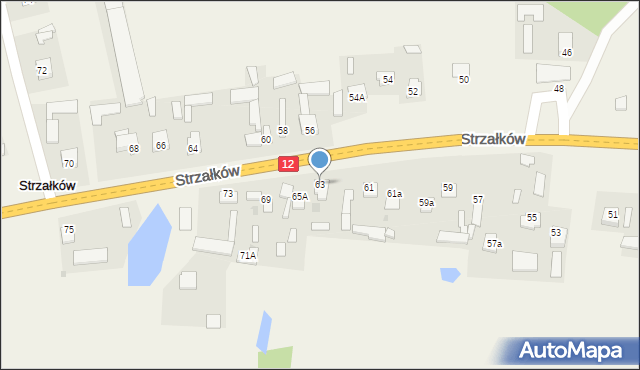 Strzałków, Strzałków, 63, mapa Strzałków