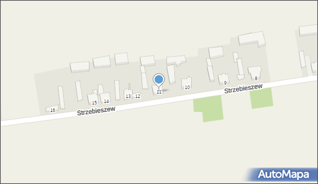 Strzebieszew, Strzebieszew, 11, mapa Strzebieszew