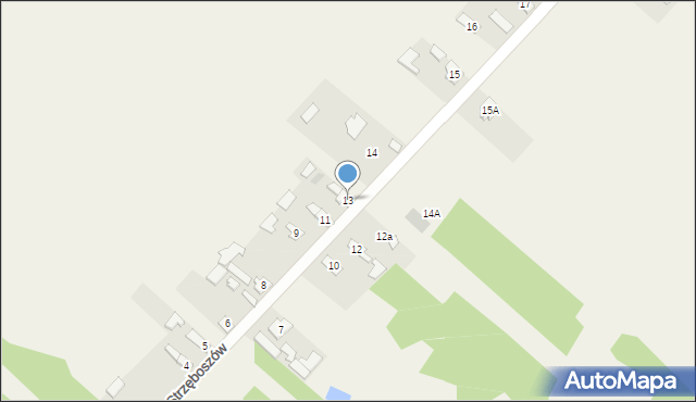 Strzęboszów, Strzęboszów, 13, mapa Strzęboszów