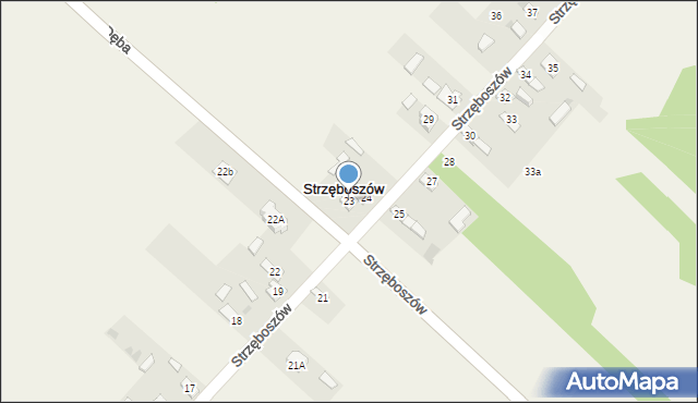 Strzęboszów, Strzęboszów, 23, mapa Strzęboszów