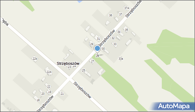 Strzęboszów, Strzęboszów, 28, mapa Strzęboszów