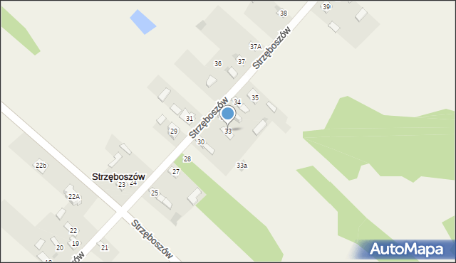 Strzęboszów, Strzęboszów, 33, mapa Strzęboszów