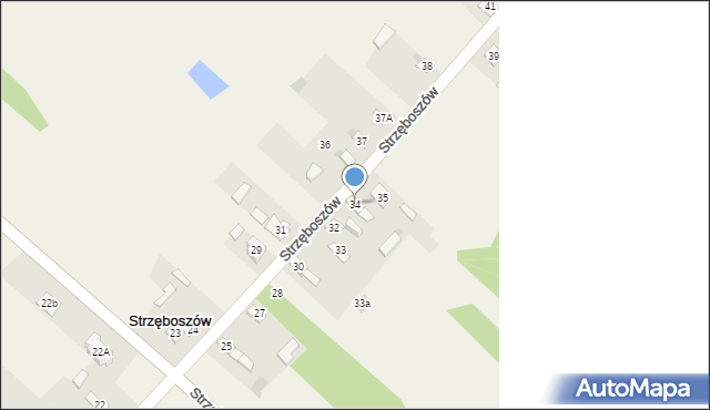 Strzęboszów, Strzęboszów, 34, mapa Strzęboszów