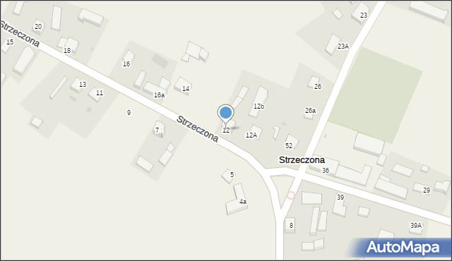 Strzeczona, Strzeczona, 12, mapa Strzeczona