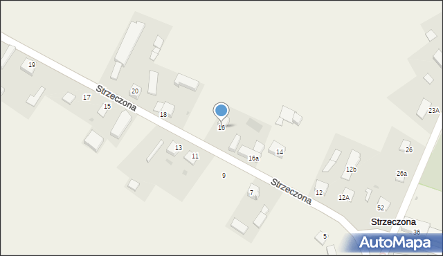 Strzeczona, Strzeczona, 16, mapa Strzeczona