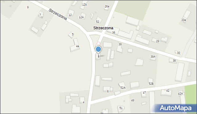 Strzeczona, Strzeczona, 8, mapa Strzeczona