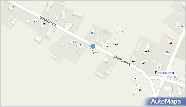 Strzeczona, Strzeczona, 9, mapa Strzeczona