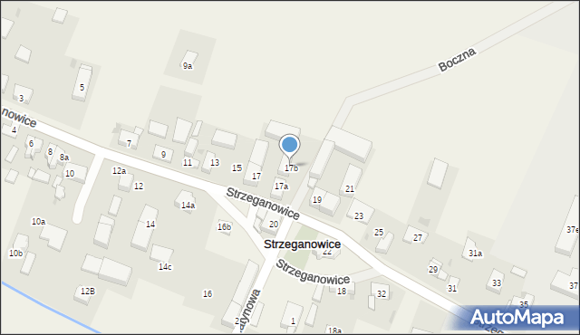 Strzeganowice, Strzeganowice, 17b, mapa Strzeganowice