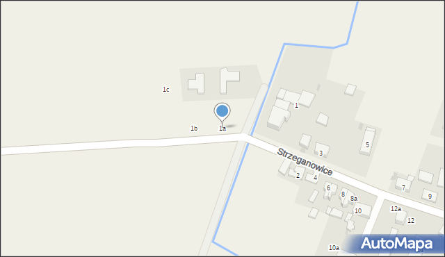 Strzeganowice, Strzeganowice, 1a, mapa Strzeganowice