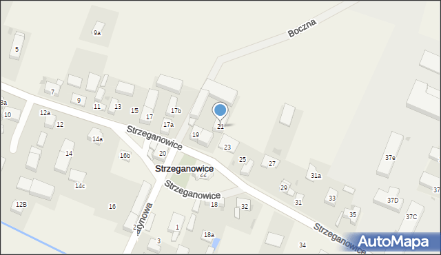 Strzeganowice, Strzeganowice, 21, mapa Strzeganowice