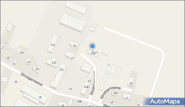 Strzeganowice, Strzeganowice, 37b, mapa Strzeganowice