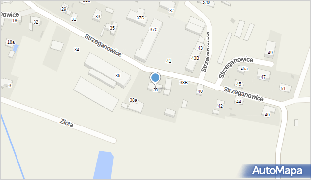Strzeganowice, Strzeganowice, 38, mapa Strzeganowice