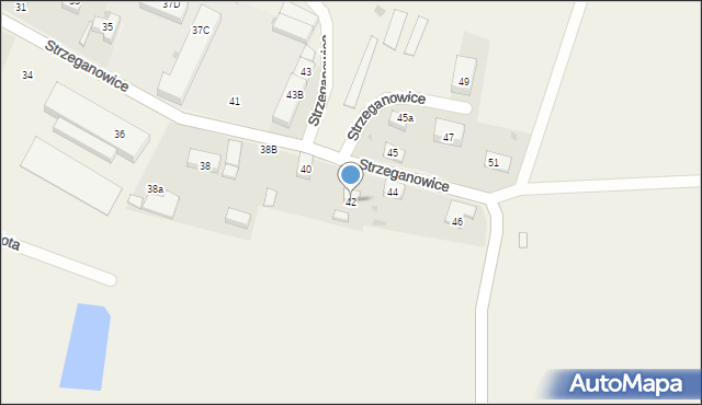 Strzeganowice, Strzeganowice, 42, mapa Strzeganowice