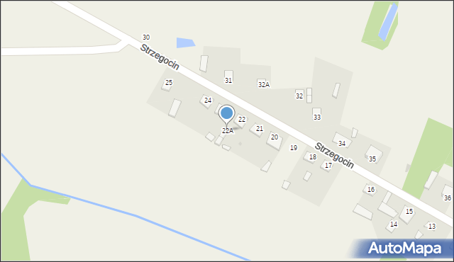 Strzegocin, Strzegocin, 22A, mapa Strzegocin