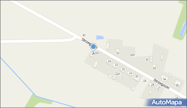 Strzegocin, Strzegocin, 25, mapa Strzegocin