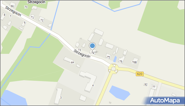 Strzegocin, Strzegocin, 74, mapa Strzegocin