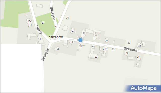 Strzegów, Strzegów, 20, mapa Strzegów