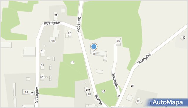 Strzegów, Strzegów, 38, mapa Strzegów