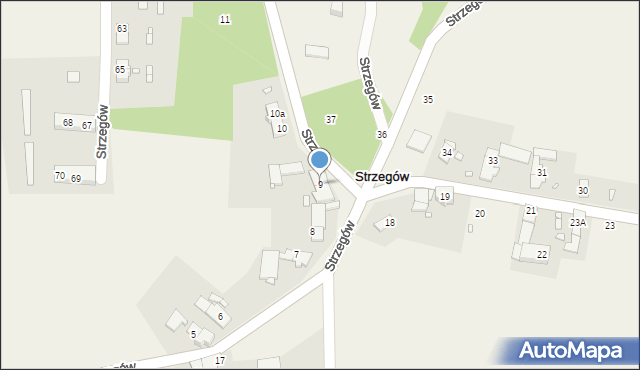 Strzegów, Strzegów, 9, mapa Strzegów