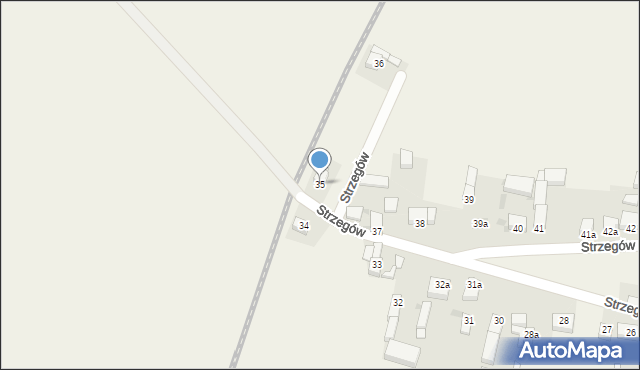 Strzegów, Strzegów, 35, mapa Strzegów