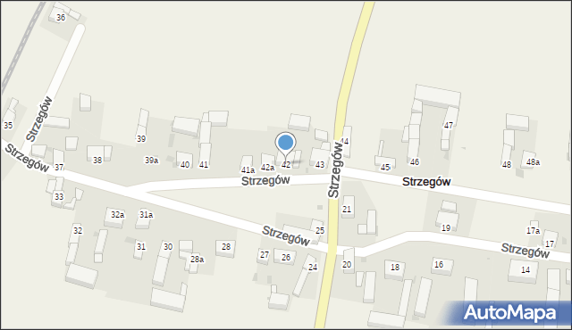 Strzegów, Strzegów, 42, mapa Strzegów