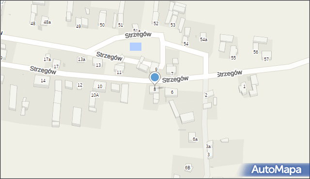 Strzegów, Strzegów, 8, mapa Strzegów