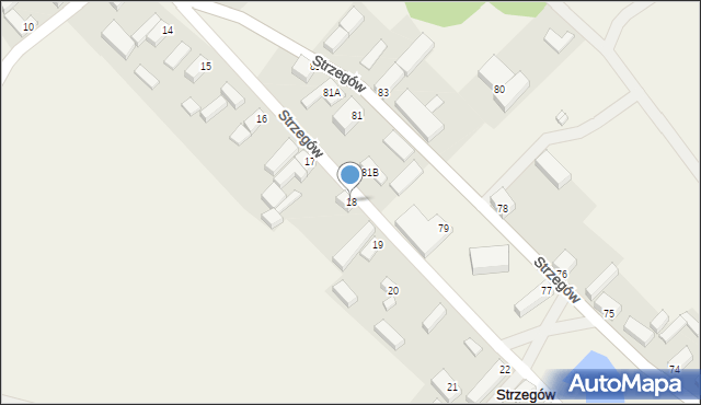 Strzegów, Strzegów, 18, mapa Strzegów