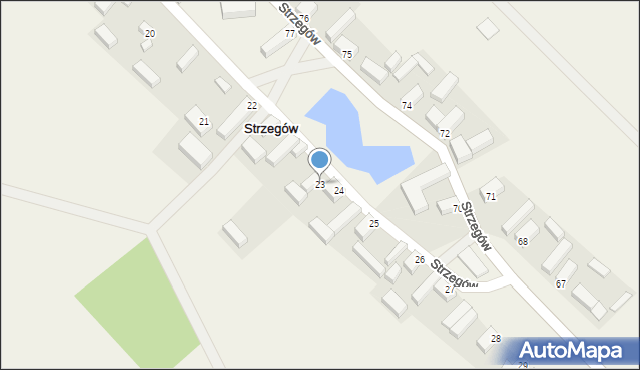 Strzegów, Strzegów, 23, mapa Strzegów