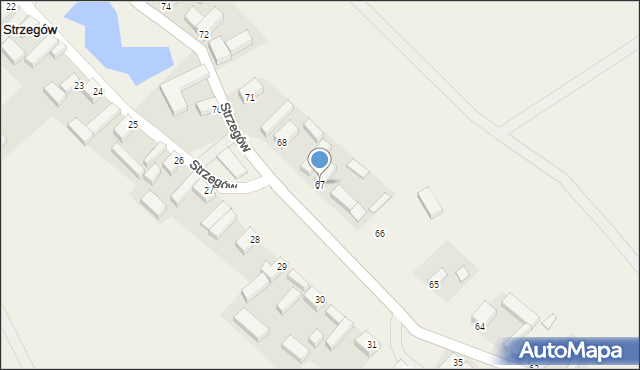 Strzegów, Strzegów, 67, mapa Strzegów