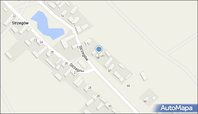 Strzegów, Strzegów, 69, mapa Strzegów